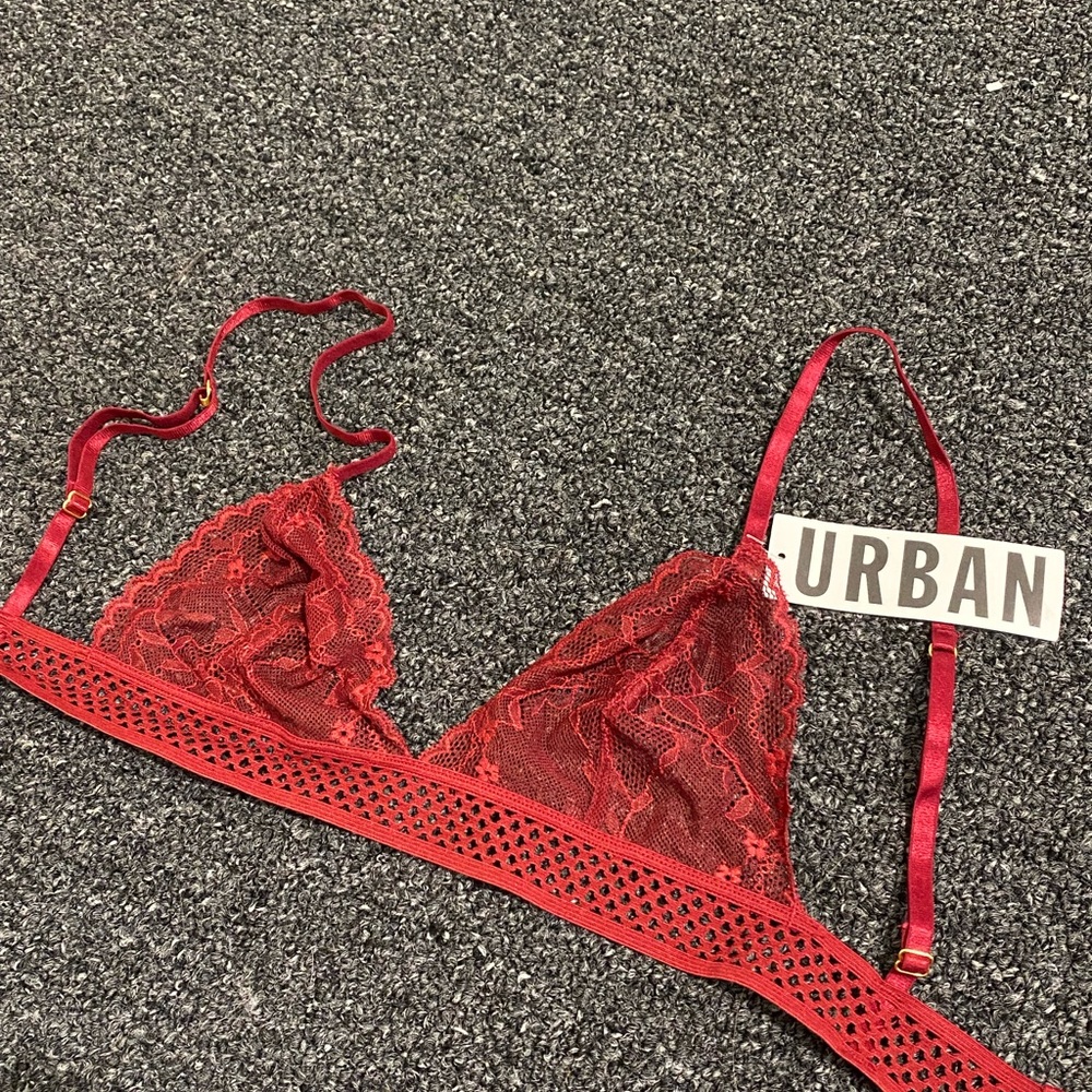 red lace bralette